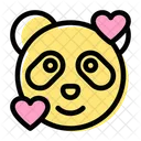 Panda Sonriendo Con Corazones Icono