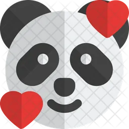 Panda sorrindo com corações Emoji Ícone