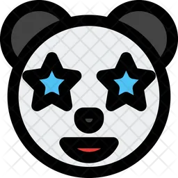 Panda Star Struck Emoji Icon