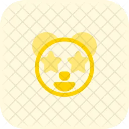 Panda Star Struck Emoji Icon