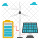 Panel Solar Energia Renovable Energia Solar Y Eolica Icono