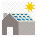Casa Panel Solar Icono