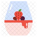 Panna Cotta Pudding Strawberry Icon