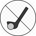Panneau d'interdiction de golf  Icône