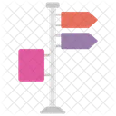 Poteau De Guidage Panneau De Direction Guide Routier Icône