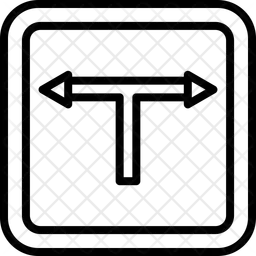 Signe de jonction en t  Icône