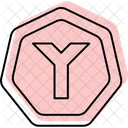 Y Junction Sign Couleur Ombre Thinline Icon Icon