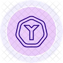 Y Junction Sign Color Circle Icon Icon