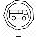 Panneau De Voie De Bus Icone Thinline Icône