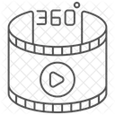 Panorama Video Dunnlinien Symbol Icon