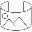파노라마 사진 얇은선 아이콘 아이콘