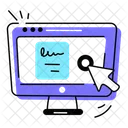 Reserva En Linea Pantalla De Ordenador Clic En Monitor Icono