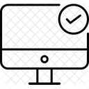 Pantalla de computadora con signo de verificación  Icono