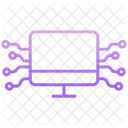 Icomputadora Pantalla De Inteligencia Pantalla De Inteligencia Artificial Icono