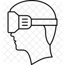 Pantalla Montada En La Cabeza Dispositivo Montado En La Cabeza Realidad Virtual Icono