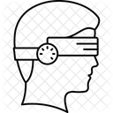Pantalla Montada En La Cabeza Dispositivo Montado En La Cabeza Realidad Virtual Icono