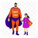 Papa Super Heros Super Papa Paternite Icône