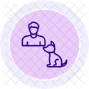 Icono De Linea De Papa Y Perro Icono