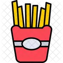 Papas Fritas Fuegos Comida Icono