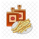 Papas Fritas Comida Comida Rapida Icono