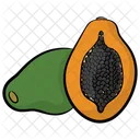 Papaya Healthy Fruit Half Cut Papaya Icon