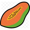 Papaya Half Cut Orange Fruit Icon