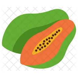 Papaya With Half Cut  Icon