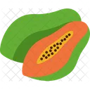 Papaya With Half Cut Papaya Vegetable Icon