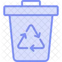 Icono De Linea De Duotono De Papelera De Reciclaje Icono