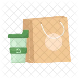 Paper bag with plastic bot  Icon