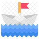 Paper Boat Crafting Origami Boat Icon