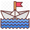 Paper Boat Crafting Origami Boat Icon