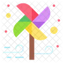 Paper Fan Wind Colorful Icon