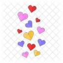 Paper Hearts Cutouts Love Symbol Valentines Icon