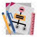 Paper Mind Mapping Stationary Icon