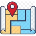 Paper Map Location Pin Point Icon
