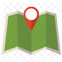 Paper Map With Pin World Paper Map World Map Icon