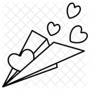 Paper Plane Heart Love Valentine Icon