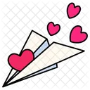 Paper Plane Heart Love Valentine Icon