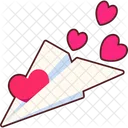 Paper Plane Heart  Icon