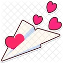 Paper Plane Heart  Icon