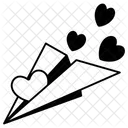 Paper Plane Heart Love Valentine Icon