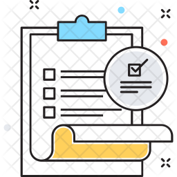 Paperwork Icon - Download in Colored Outline Style