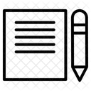Papier Und Bleistift Dokument Drehbuchschreiben Symbol