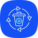 Abfallwirtschaft Blaues Symbol Icon