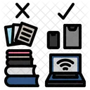 Papierlos Buch Laptop Symbol