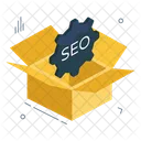 Paquete SEO Paquete SEO Caja De Carton SEO Icono