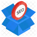 Paquete SEO Paquete SEO Caja De Carton SEO Icono