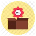 Paquete SEO Paquete SEO Caja De Carton SEO Icono