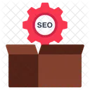 Paquete SEO Paquete SEO Caja De Carton SEO Icono